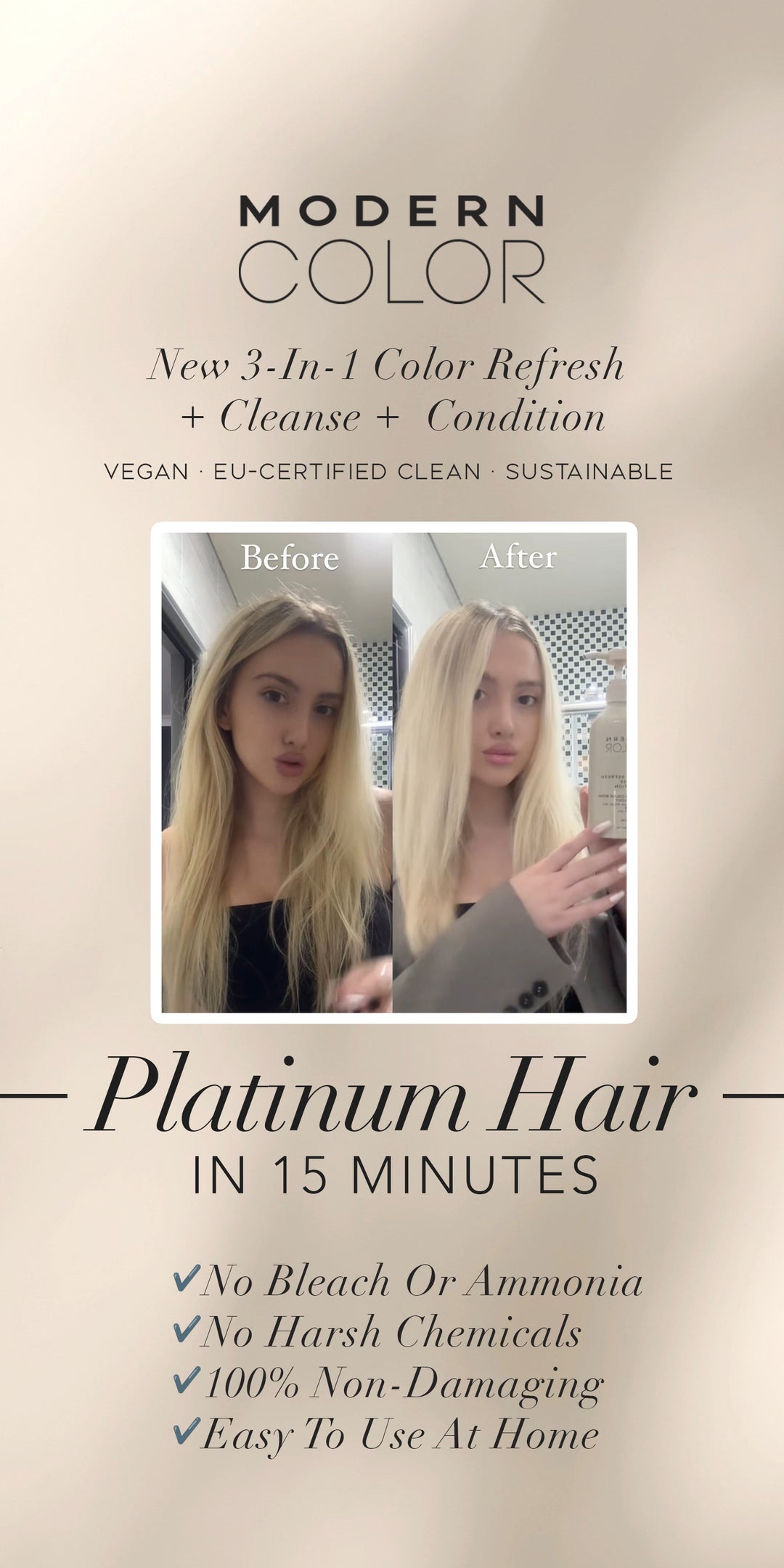 3-In-1 Color Refresh + Cleanse + Condition - Platinum